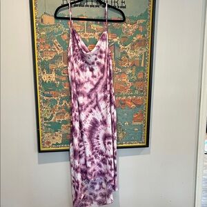 BCBGeneration Purple Tie-Dye Slip Maxi Dress